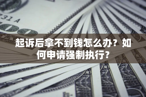 北京起诉后拿不到钱怎么办？如何申请强制执行？