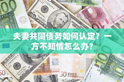 北京夫妻共同债务如何认定？一方不知情怎么办？